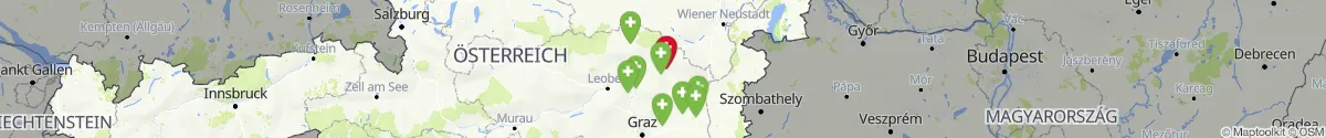Kartenansicht für Apotheken-Notdienste in der Nähe von Spital am Semmering (Bruck-Mürzzuschlag, Steiermark)